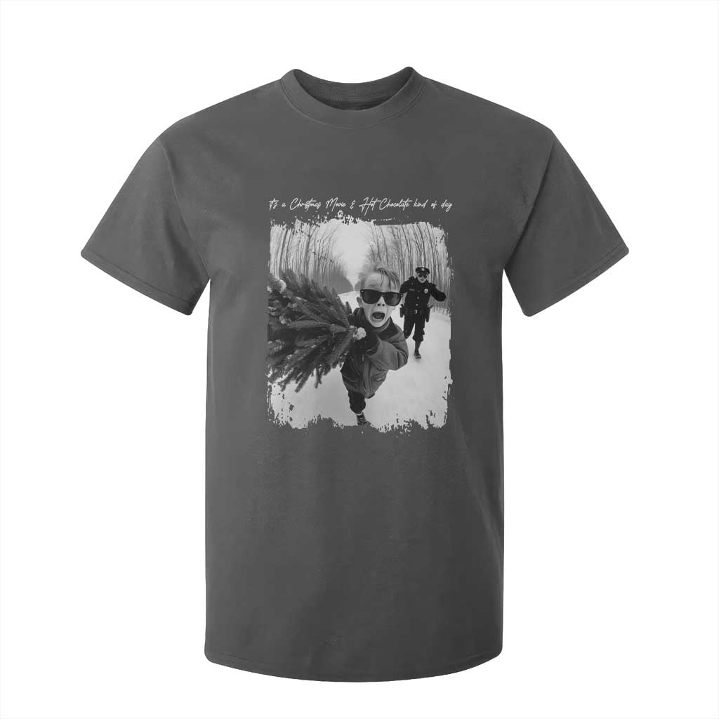Funny Christmas Movie T Shirt For Kid Funny Kevin Home Xmas Meme Alone TS10 Dark Heather Print Your Wear