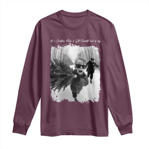 Funny Christmas Movie Long Sleeve Shirt Funny Kevin Home Xmas Meme Alone TS10 Maroon Print Your Wear