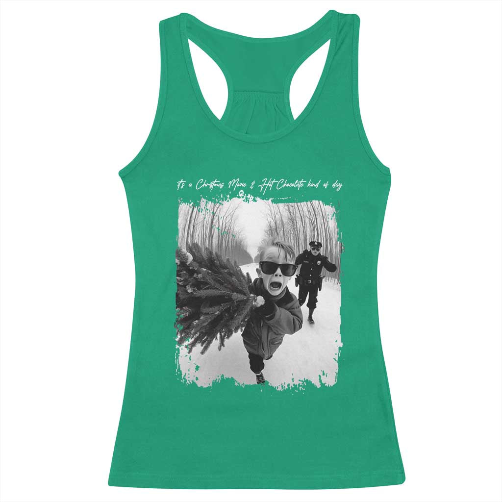 Funny Christmas Movie Racerback Tank Top Funny Kevin Home Xmas Meme Alone TS10 Irish Green Print Your Wear