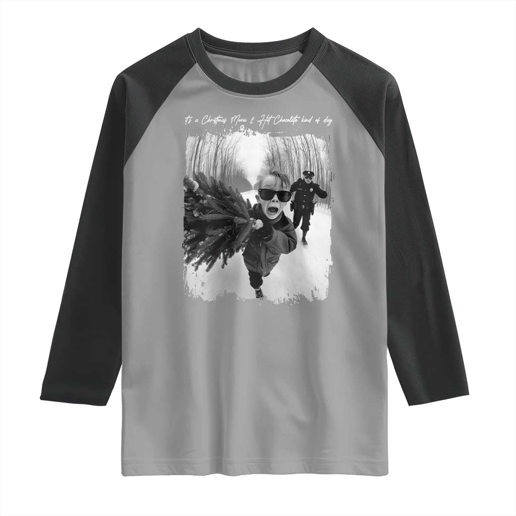 Funny Christmas Movie Raglan Shirt Funny Kevin Home Xmas Meme Alone TS10 Sport Gray Black Print Your Wear