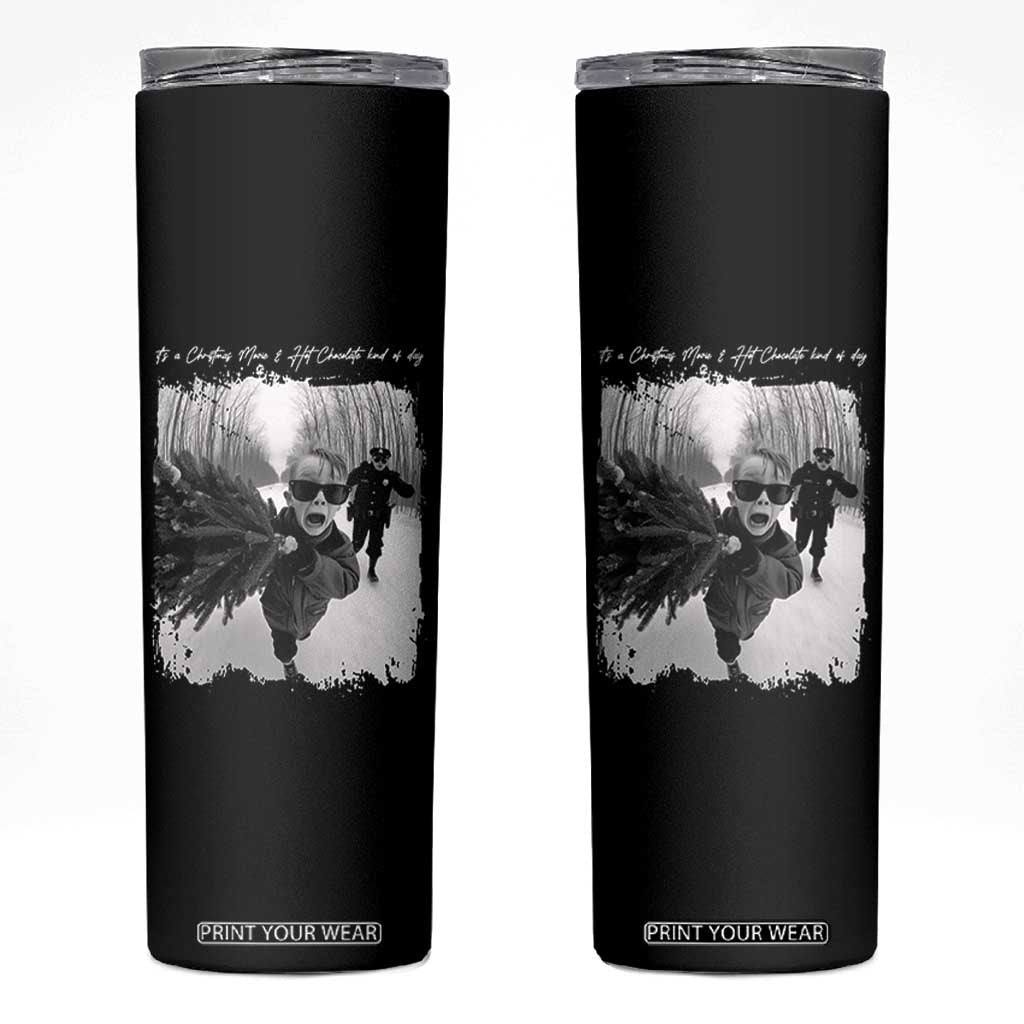 Funny Christmas Movie Skinny Tumbler Funny Kevin Home Xmas Meme Alone TS10 Black Print Your Wear