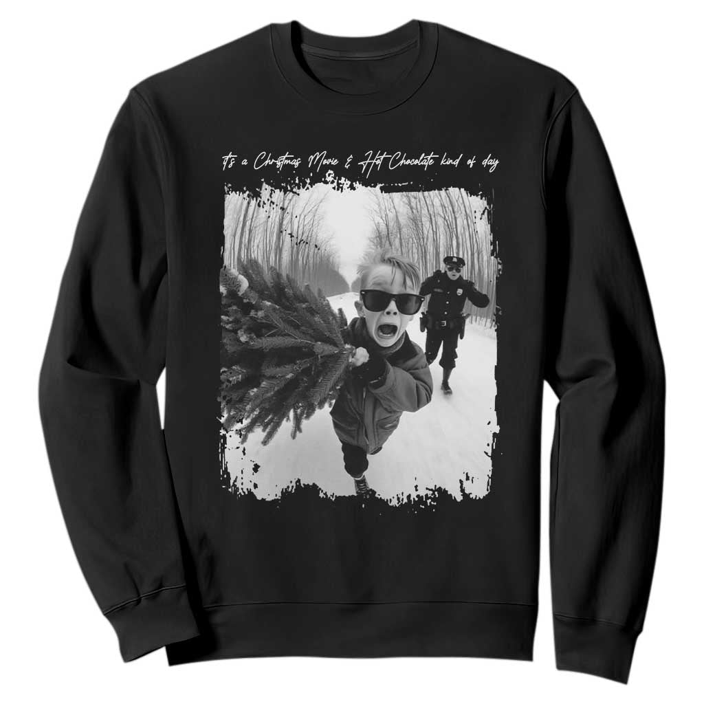 Funny Christmas Movie Sweatshirt Funny Kevin Home Xmas Meme Alone TS10 Black Print Your Wear