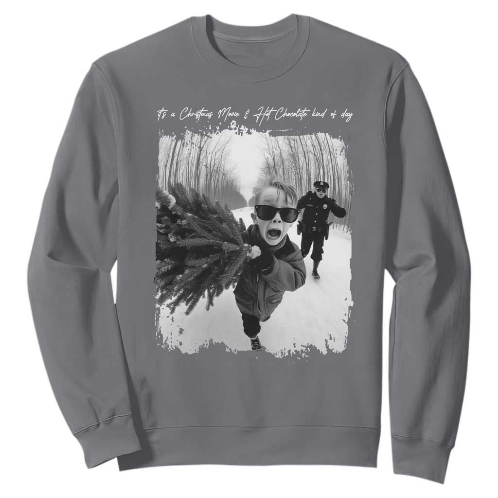 Funny Christmas Movie Sweatshirt Funny Kevin Home Xmas Meme Alone TS10 Charcoal Print Your Wear