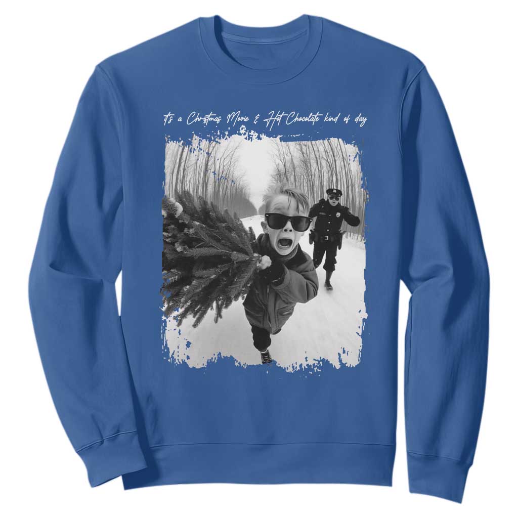 Funny Christmas Movie Sweatshirt Funny Kevin Home Xmas Meme Alone TS10 Royal Blue Print Your Wear