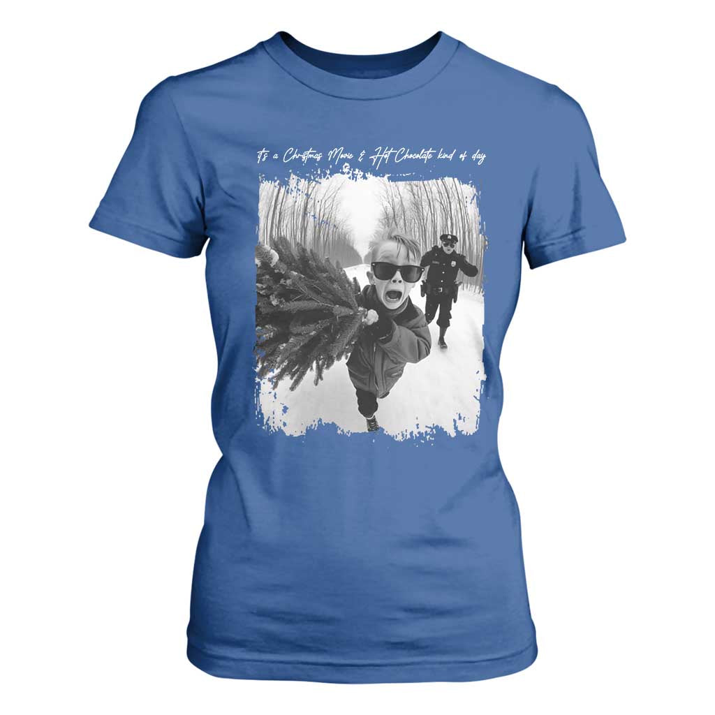 Funny Christmas Movie T Shirt For Women Funny Kevin Home Xmas Meme Alone TS10 Royal Blue Print Your Wear