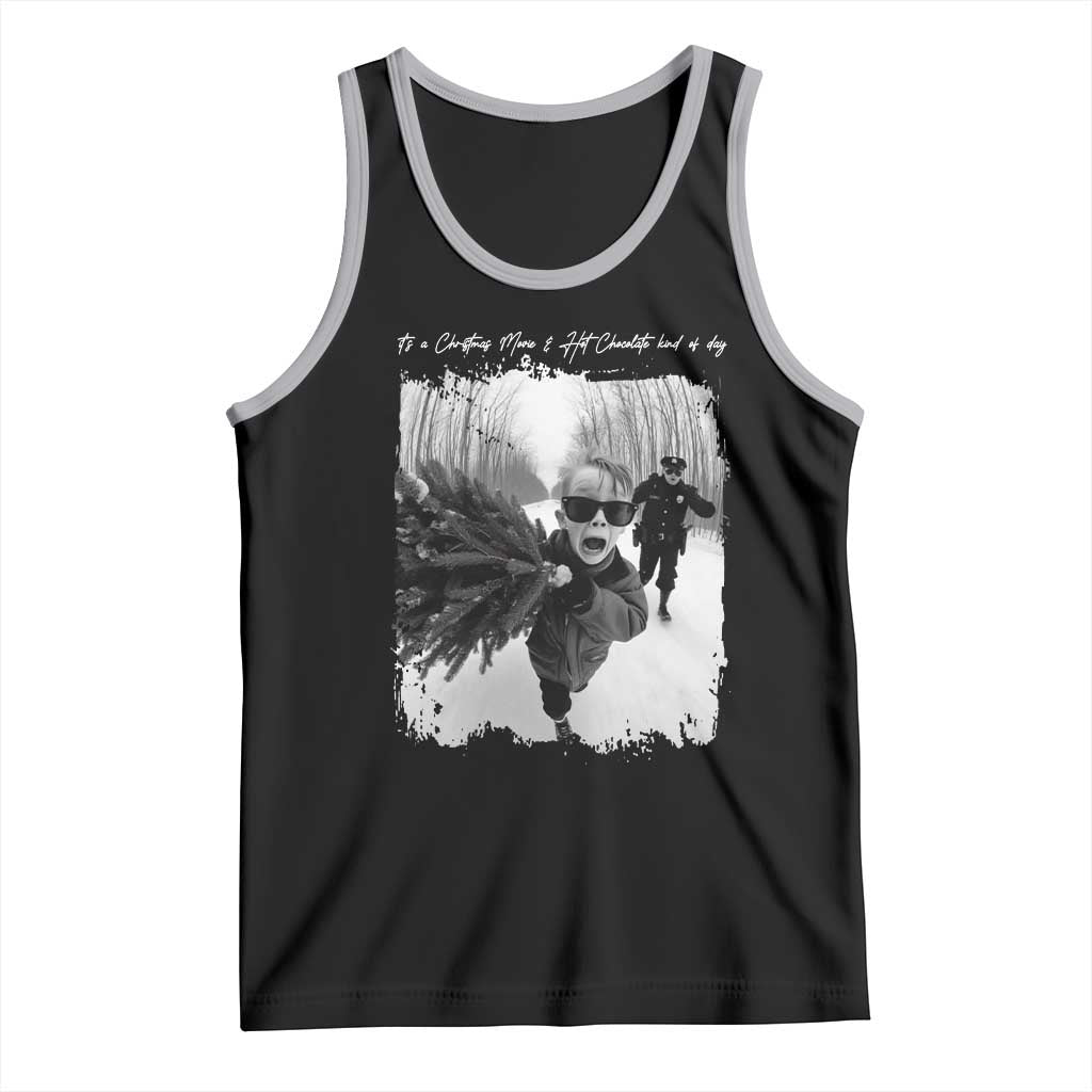 Funny Christmas Movie Tank Top Funny Kevin Home Xmas Meme Alone TS10 Black Athletic Heather Print Your Wear