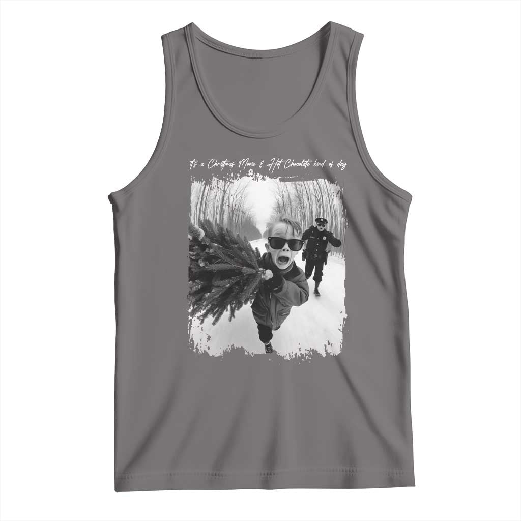 Funny Christmas Movie Tank Top Funny Kevin Home Xmas Meme Alone TS10 Deep Heather Print Your Wear