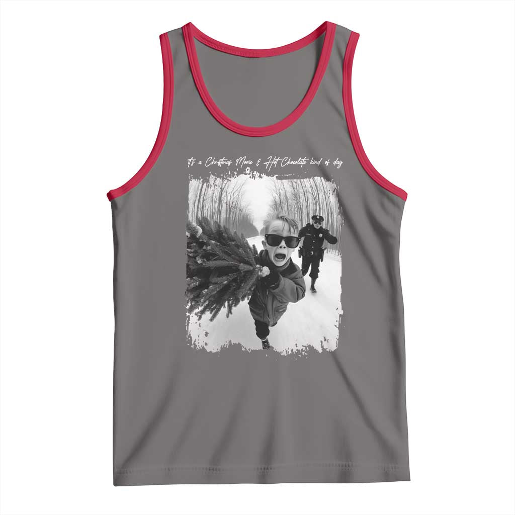 Funny Christmas Movie Tank Top Funny Kevin Home Xmas Meme Alone TS10 Deep Heather Red Print Your Wear