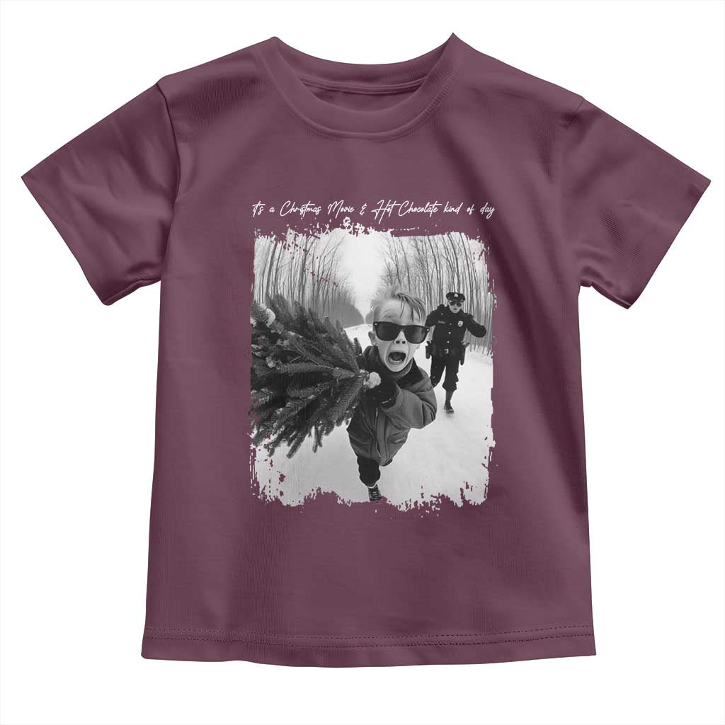 Funny Christmas Movie Toddler T Shirt Funny Kevin Home Xmas Meme Alone TS10 Maroon Print Your Wear