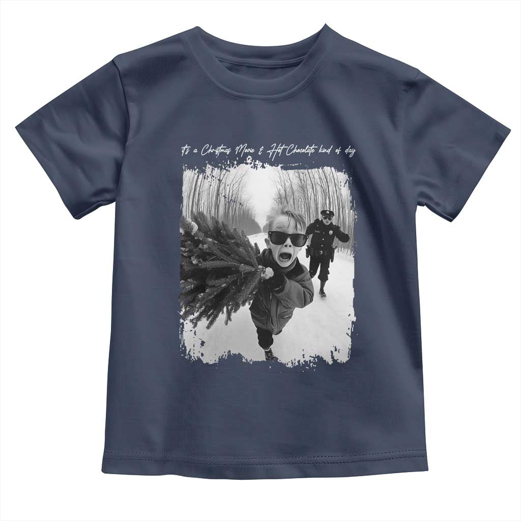 Funny Christmas Movie Toddler T Shirt Funny Kevin Home Xmas Meme Alone TS10 Navy Print Your Wear