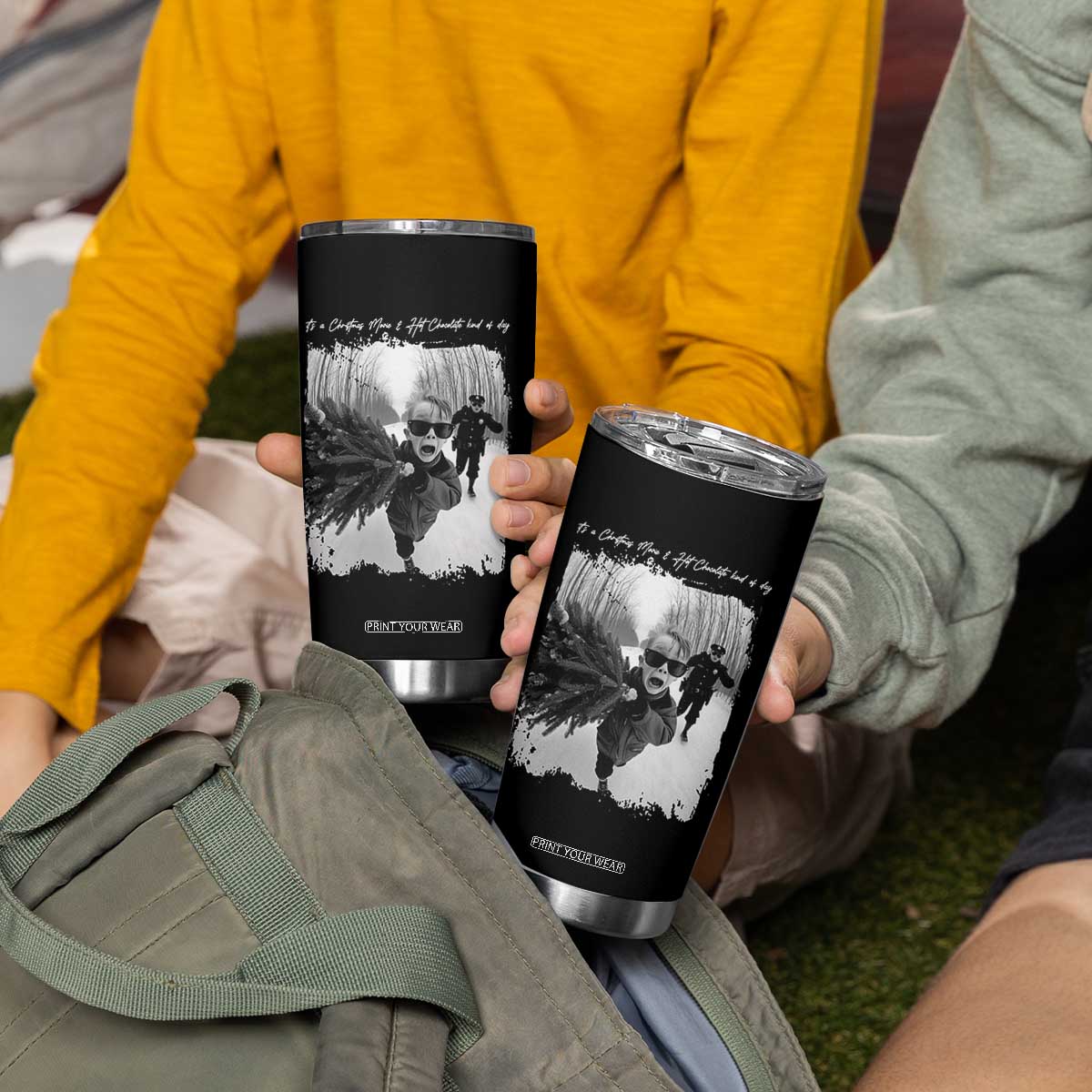 Funny Christmas Movie Tumbler Cup Funny Kevin Home Xmas Meme Alone TS10 Print Your Wear