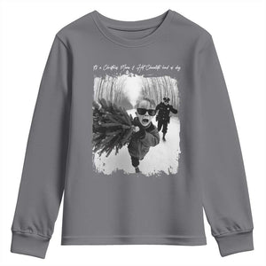 Funny Christmas Movie Youth Sweatshirt Funny Kevin Home Xmas Meme Alone TS10 Charcoal Print Your Wear