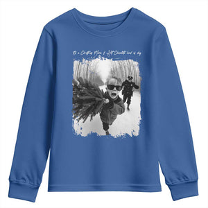Funny Christmas Movie Youth Sweatshirt Funny Kevin Home Xmas Meme Alone TS10 Royal Blue Print Your Wear