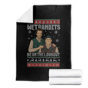 Ugly Christmas Movie Throw Blanket Funny Wet Bandits Home Xmas Alone TS10 Black Print Your Wear