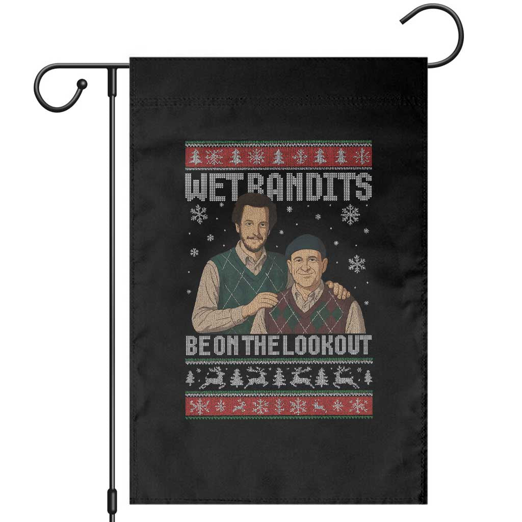 Ugly Christmas Movie Garden Flag Funny Wet Bandits Home Xmas Alone TS10 Black Print Your Wear