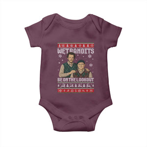 Ugly Christmas Movie Baby Onesie Funny Wet Bandits Home Xmas Alone TS10 Maroon Print Your Wear