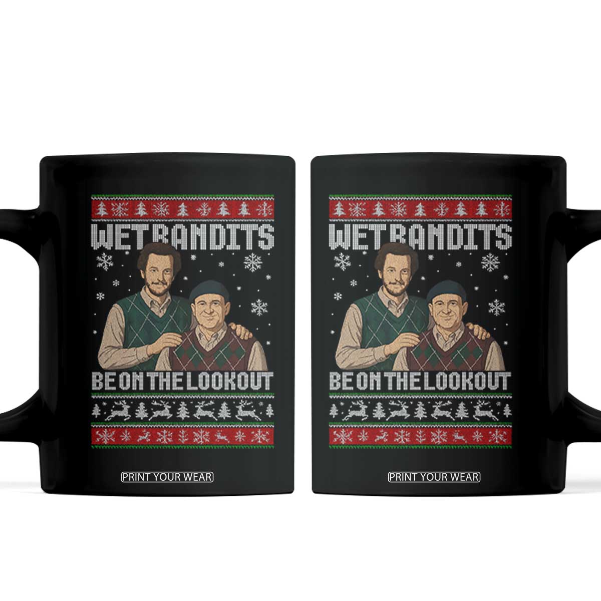 Ugly Christmas Movie Coffee Mug Funny Wet Bandits Home Xmas Alone TS10 Black Print Your Wear