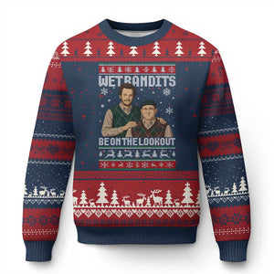 Ugly Xmas Movie Ugly Christmas Sweater Funny Wet Bandits Home Xmas Alone TS10 Navy Red Print Your Wear