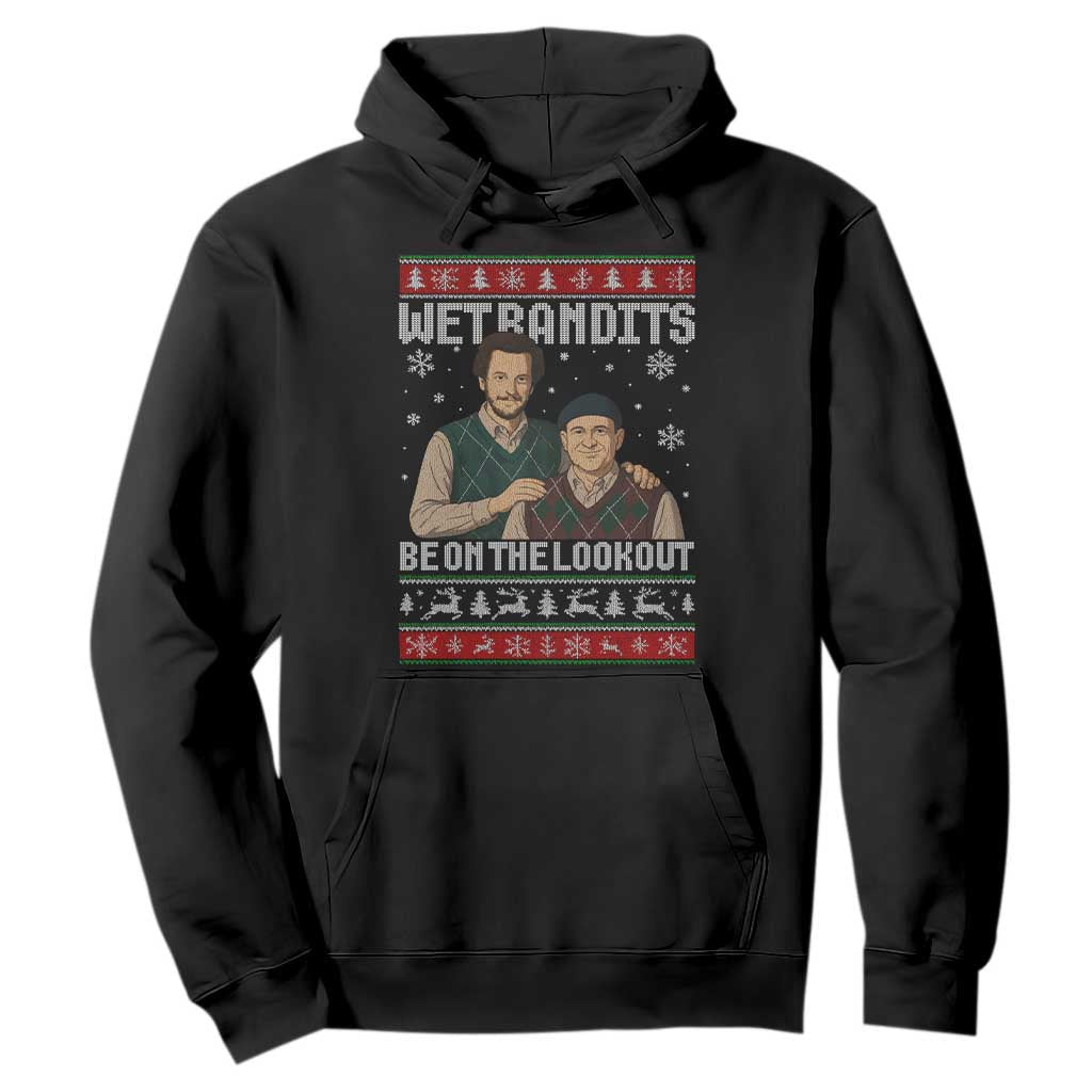 Ugly Christmas Movie Hoodie Funny Wet Bandits Home Xmas Alone - Print Your Wear