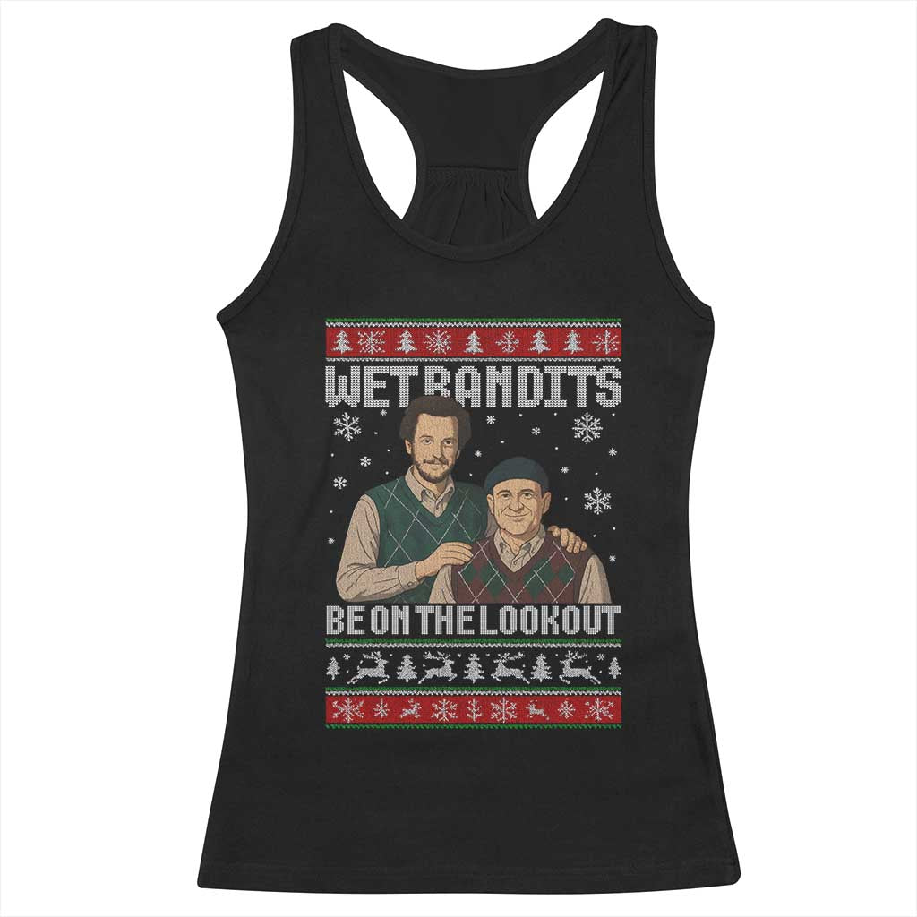 Ugly Christmas Movie Racerback Tank Top Funny Wet Bandits Home Xmas Alone TS10 Black Print Your Wear