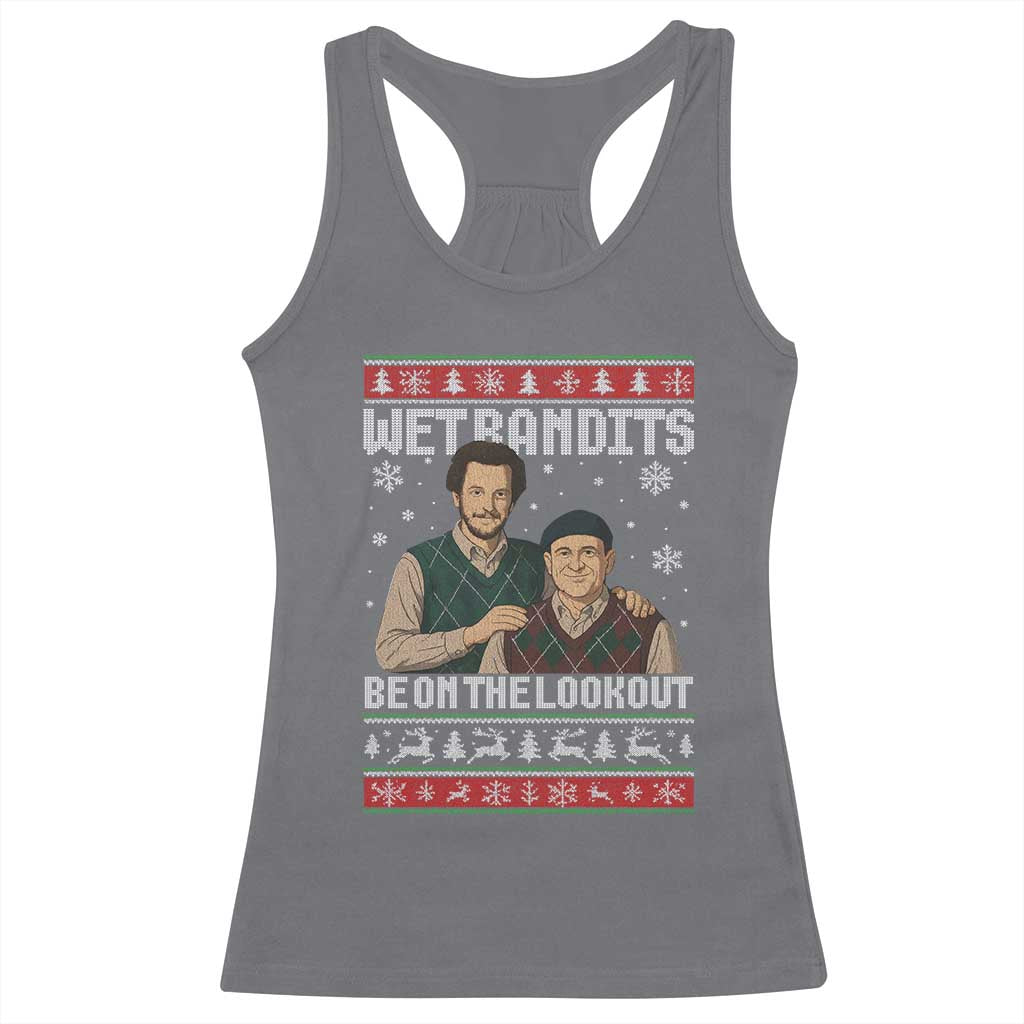 Ugly Christmas Movie Racerback Tank Top Funny Wet Bandits Home Xmas Alone TS10 Charcoal Print Your Wear