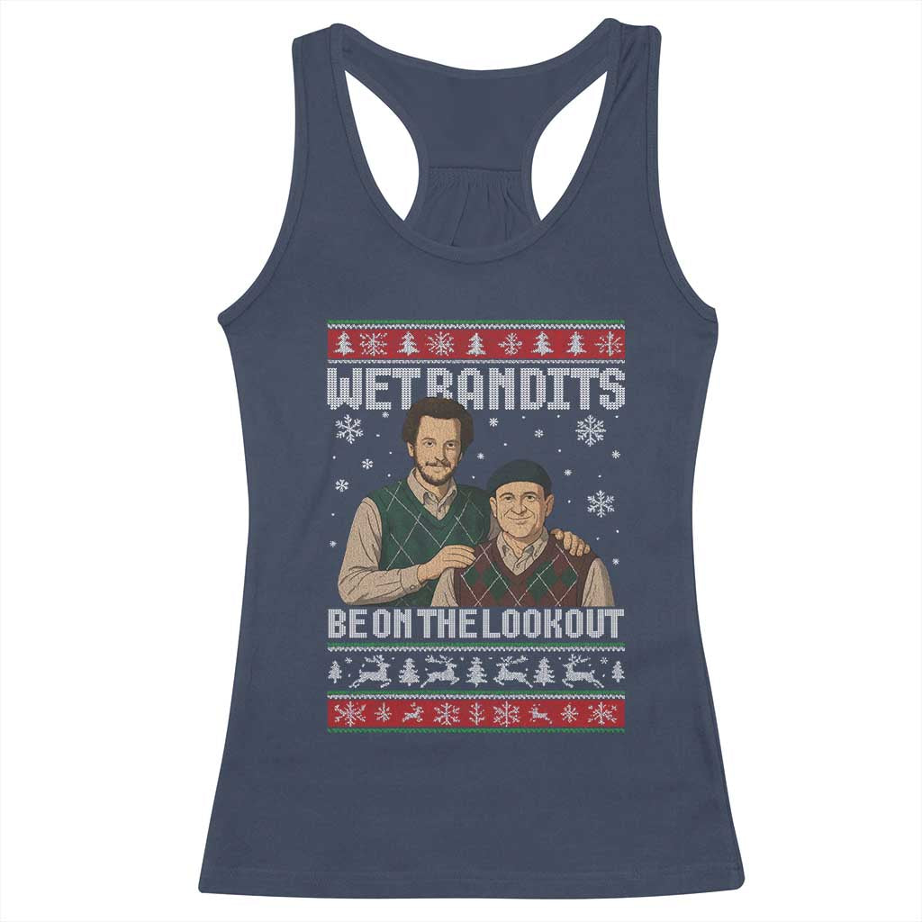 Ugly Christmas Movie Racerback Tank Top Funny Wet Bandits Home Xmas Alone TS10 Navy Print Your Wear