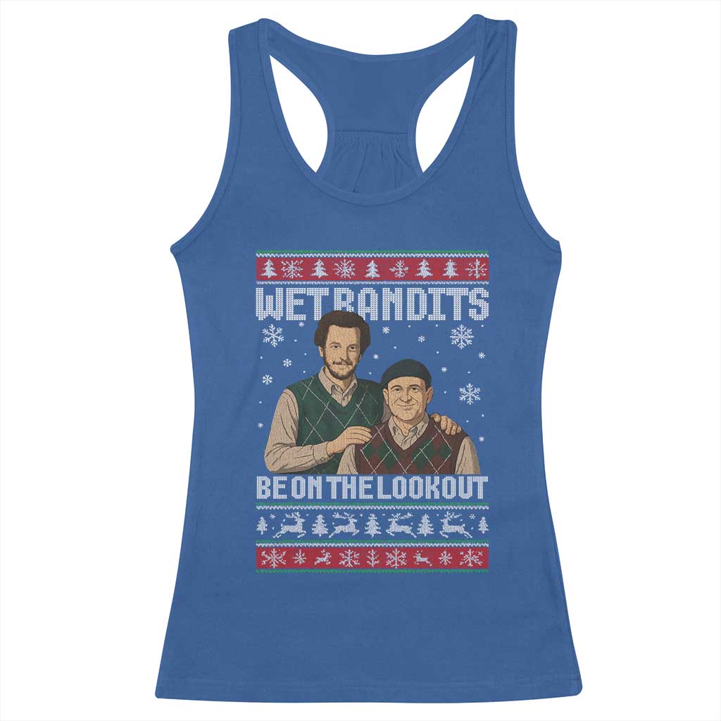 Ugly Christmas Movie Racerback Tank Top Funny Wet Bandits Home Xmas Alone TS10 Royal Blue Print Your Wear
