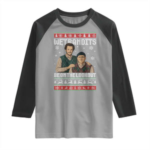 Ugly Christmas Movie Raglan Shirt Funny Wet Bandits Home Xmas Alone TS10 Sport Gray Black Print Your Wear