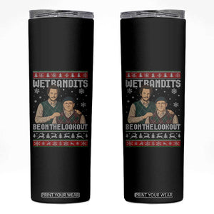 Ugly Christmas Movie Skinny Tumbler Funny Wet Bandits Home Xmas Alone TS10 Black Print Your Wear