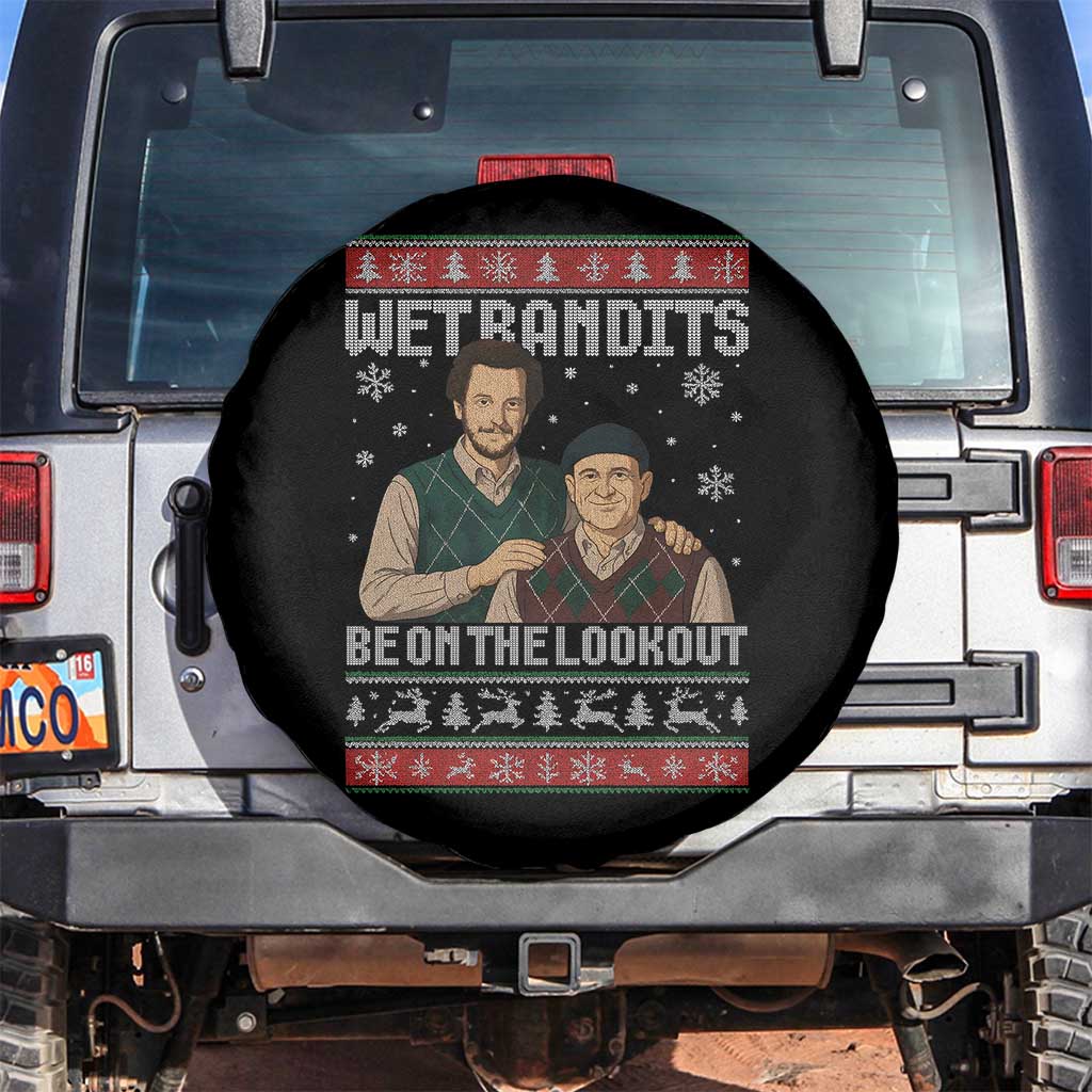 Ugly Christmas Movie Spare Tire Cover Funny Wet Bandits Home Xmas Alone TS10 No hole Black Print Your Wear