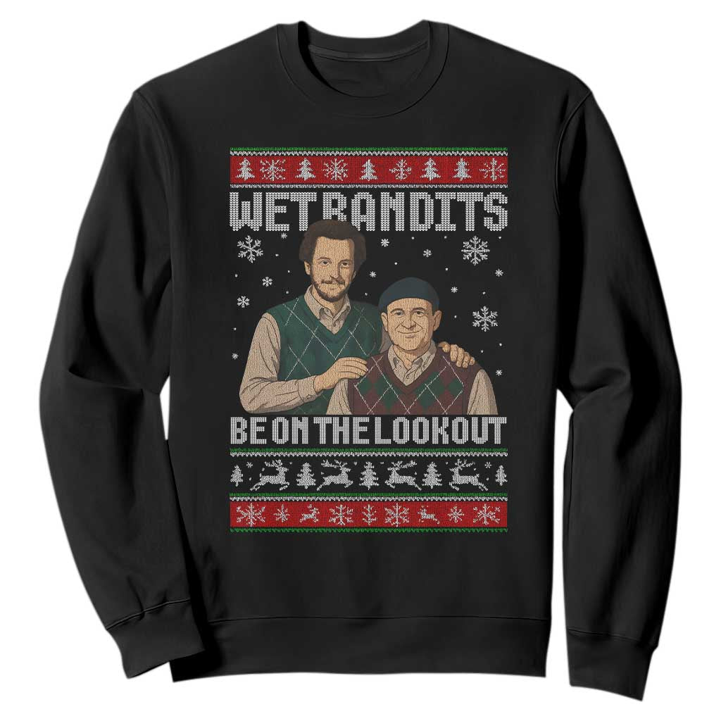 Ugly Christmas Movie Sweatshirt Funny Wet Bandits Home Xmas Alone TS10 Black Print Your Wear
