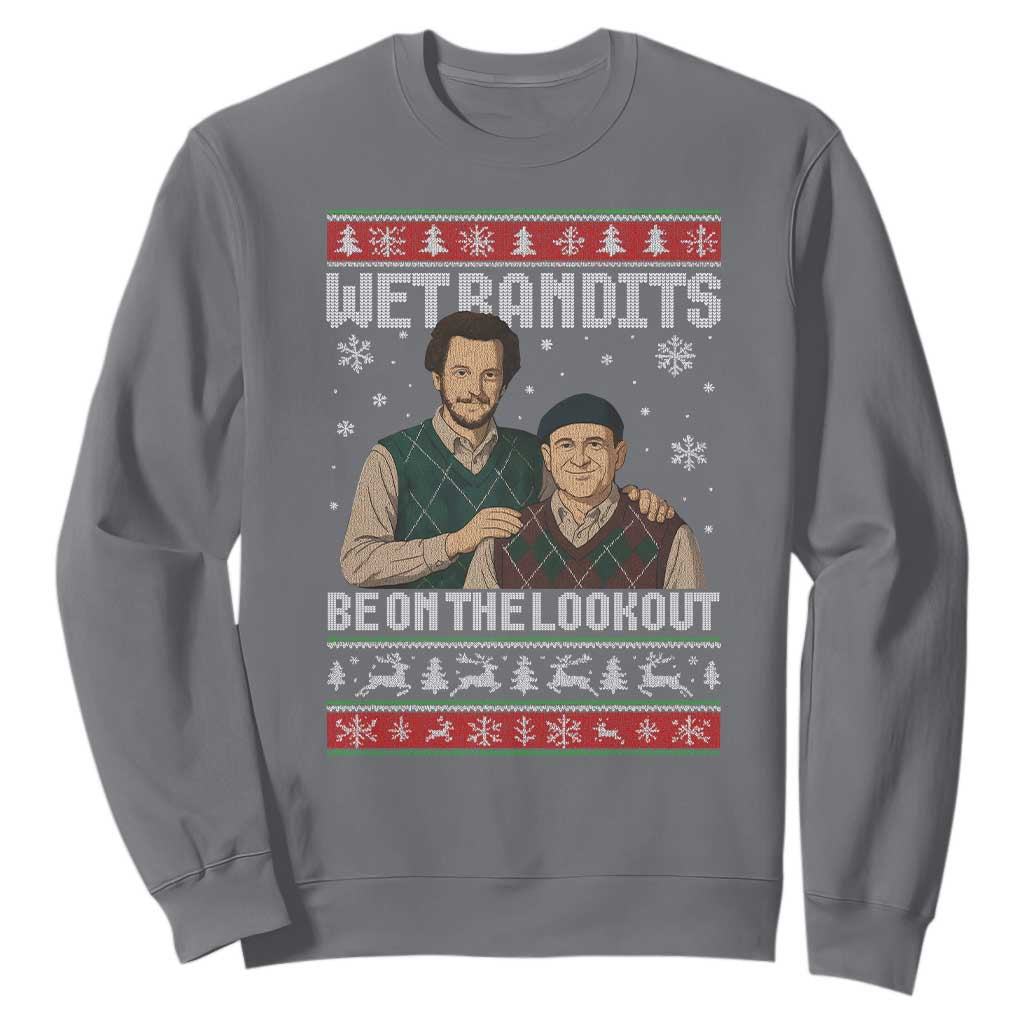 Ugly Christmas Movie Sweatshirt Funny Wet Bandits Home Xmas Alone TS10 Charcoal Print Your Wear