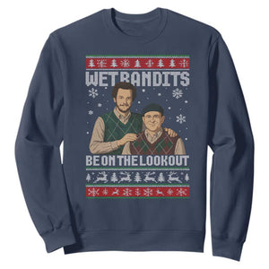 Ugly Christmas Movie Sweatshirt Funny Wet Bandits Home Xmas Alone TS10 Navy Print Your Wear