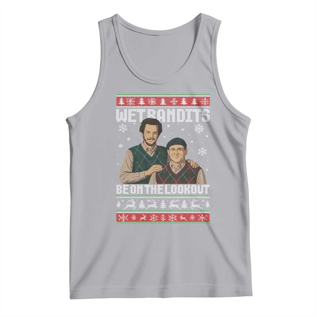 Ugly Christmas Movie Tank Top Funny Wet Bandits Home Xmas Alone TS10 Athletic Heather Print Your Wear
