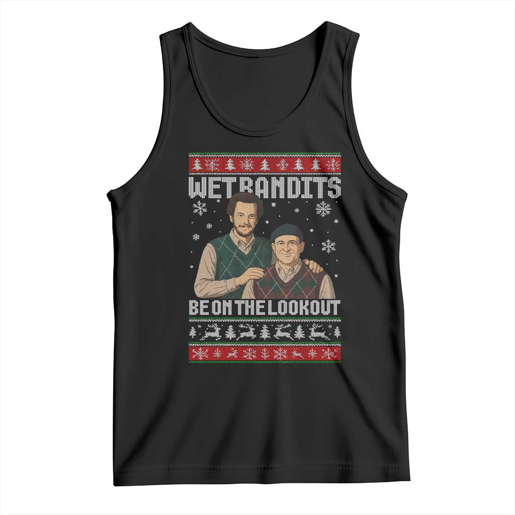 Ugly Christmas Movie Tank Top Funny Wet Bandits Home Xmas Alone TS10 Black Print Your Wear