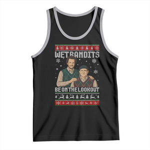 Ugly Christmas Movie Tank Top Funny Wet Bandits Home Xmas Alone TS10 Black Athletic Heather Print Your Wear