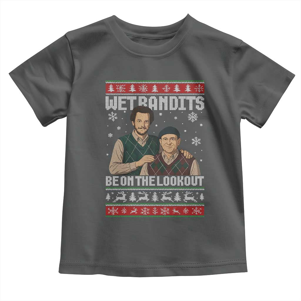 Ugly Christmas Movie Toddler T Shirt Funny Wet Bandits Home Xmas Alone TS10 Dark Heather Print Your Wear
