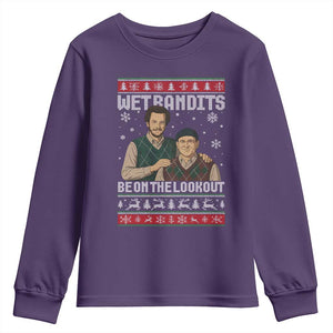 Ugly Christmas Movie Youth Sweatshirt Funny Wet Bandits Home Xmas Alone TS10 Purple Print Your Wear