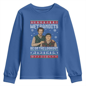 Ugly Christmas Movie Youth Sweatshirt Funny Wet Bandits Home Xmas Alone TS10 Royal Blue Print Your Wear