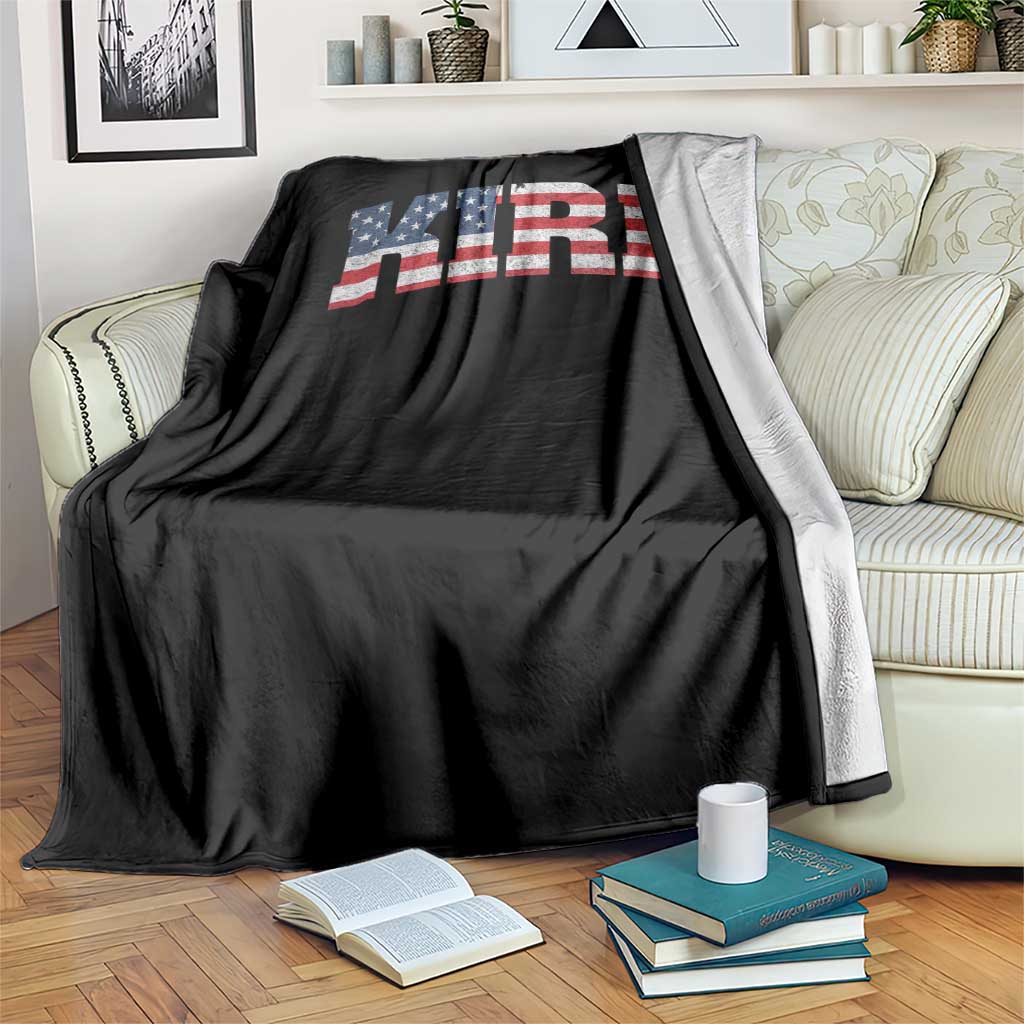Kirk Throw Blanket American Flag Charlie Kirk Last Name Surname Team TS10 Print Your Wear