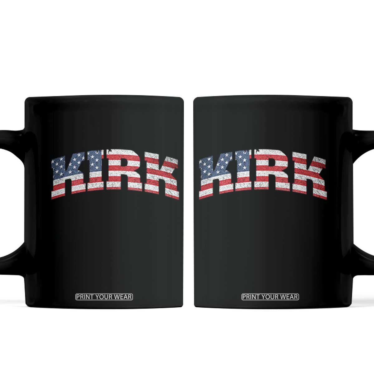 Kirk Coffee Mug American Flag Charlie Kirk Last Name Surname Team TS10 Black Print Your Wear