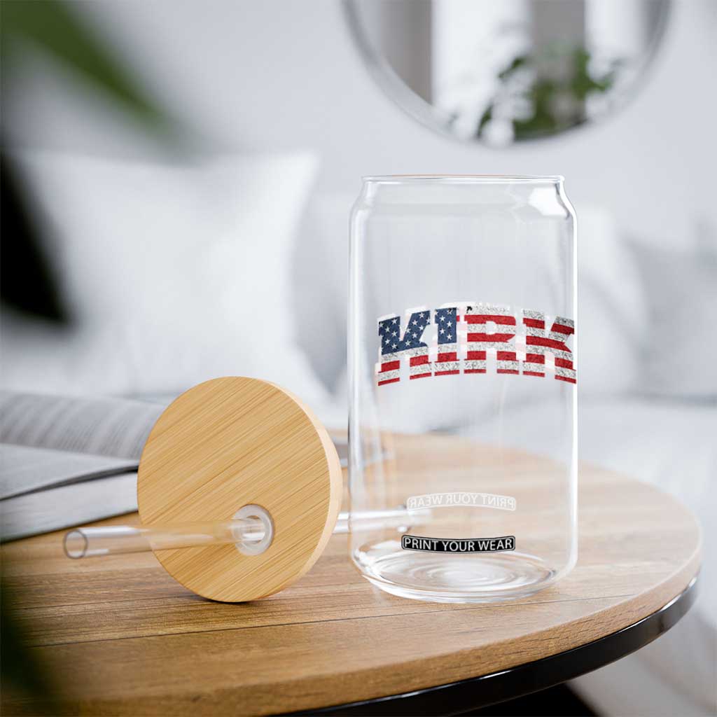 Kirk Glass Can American Flag Charlie Kirk Last Name Surname Team TS10 Print Your Wear