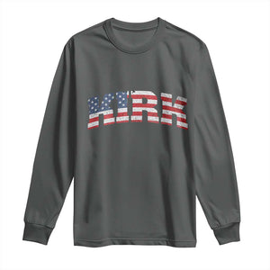 Kirk Long Sleeve Shirt American Flag Charlie Kirk Last Name Surname Team TS10 Dark Heather Print Your Wear