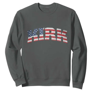 Kirk Sweatshirt American Flag Charlie Kirk Last Name Surname Team TS10 Dark Heather Print Your Wear