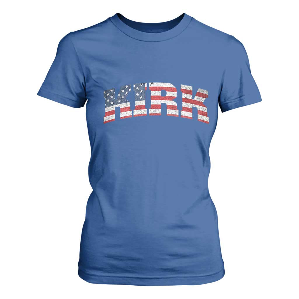 Kirk T Shirt For Women American Flag Charlie Kirk Last Name Surname Team TS10 Royal Blue Print Your Wear
