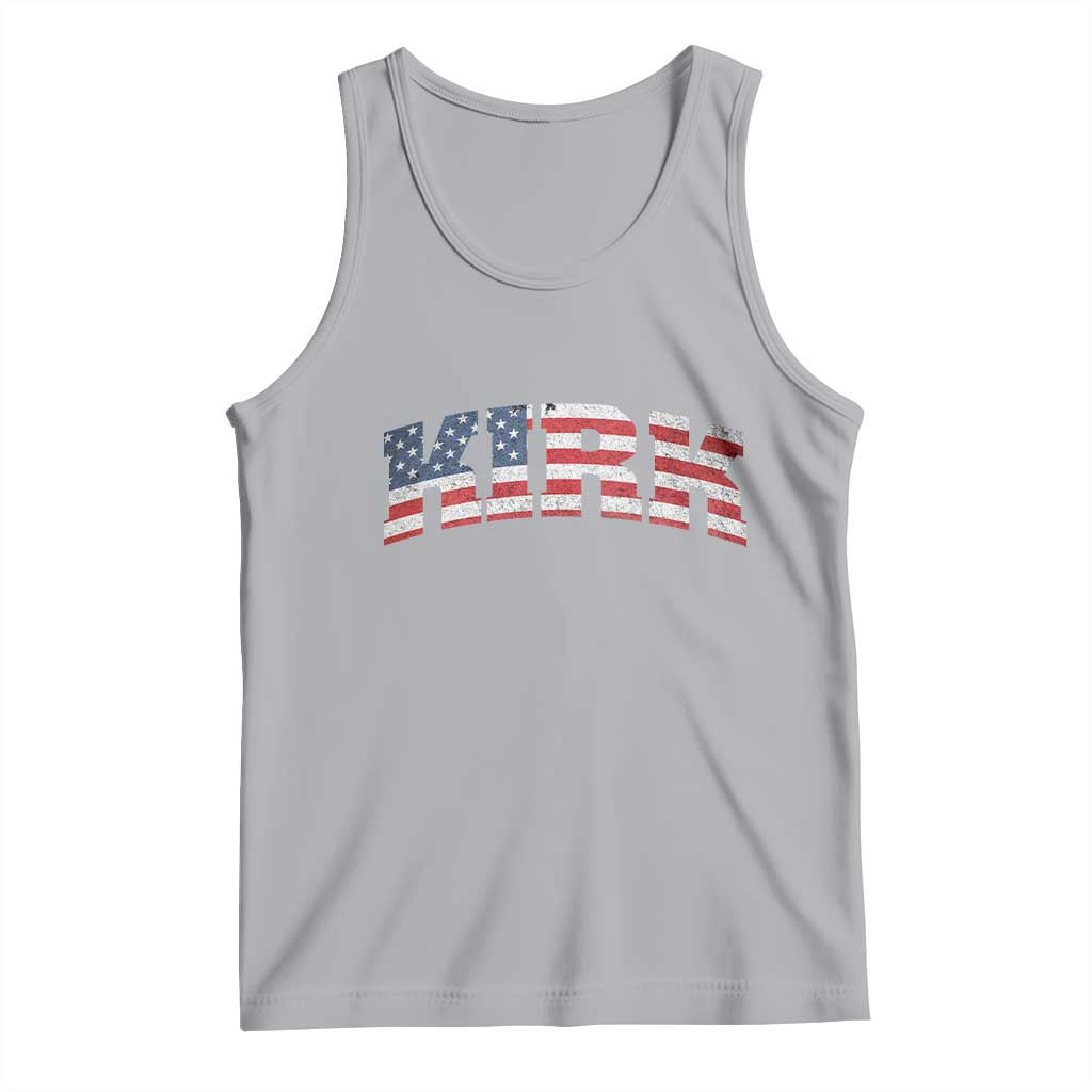 Kirk Tank Top American Flag Charlie Kirk Last Name Surname Team TS10 Athletic Heather Print Your Wear