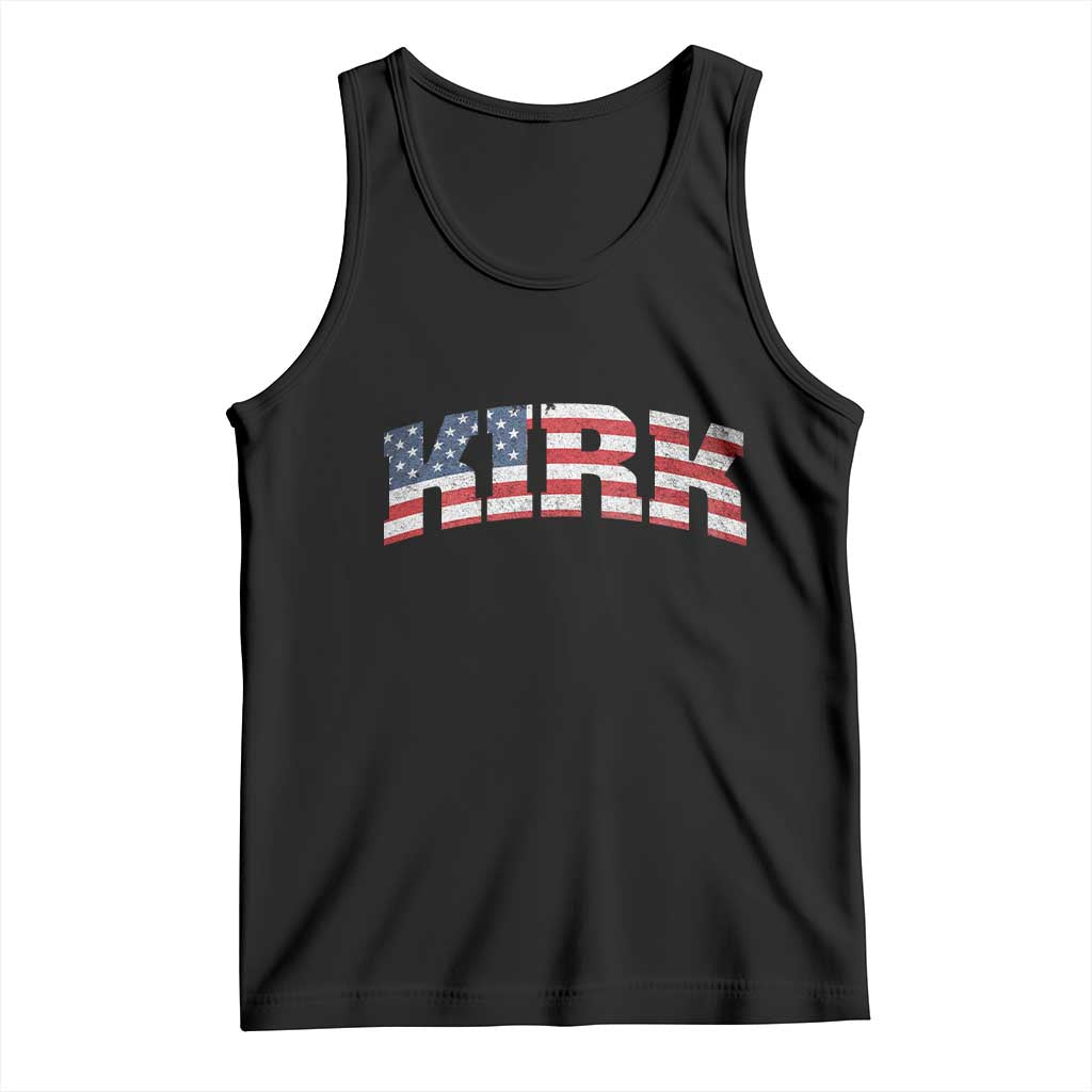 Kirk Tank Top American Flag Charlie Kirk Last Name Surname Team TS10 Black Print Your Wear