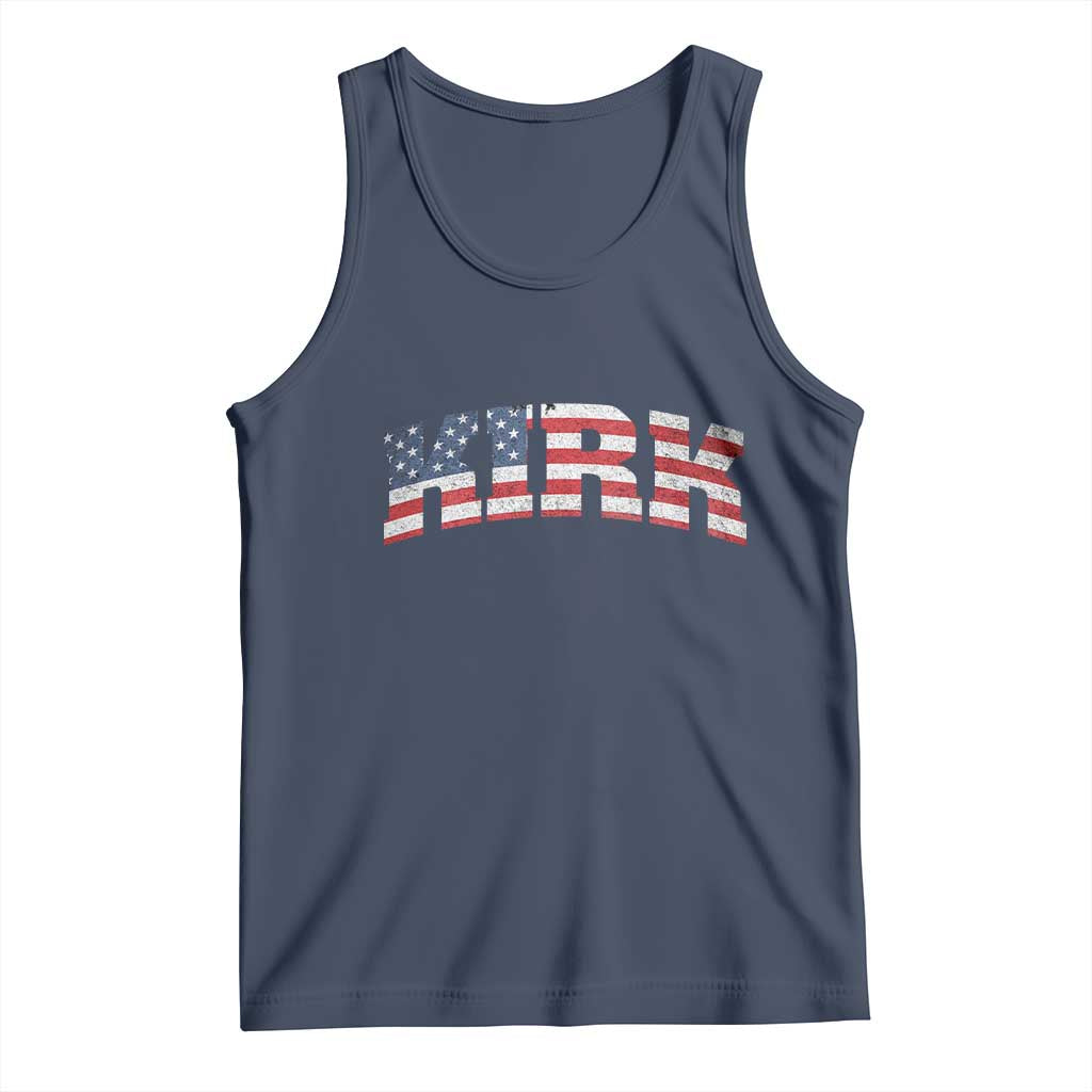 Kirk Tank Top American Flag Charlie Kirk Last Name Surname Team TS10 Navy Print Your Wear