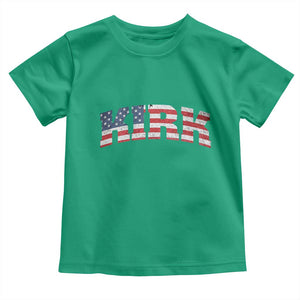 Kirk Toddler T Shirt American Flag Charlie Kirk Last Name Surname Team TS10 Irish Green Print Your Wear