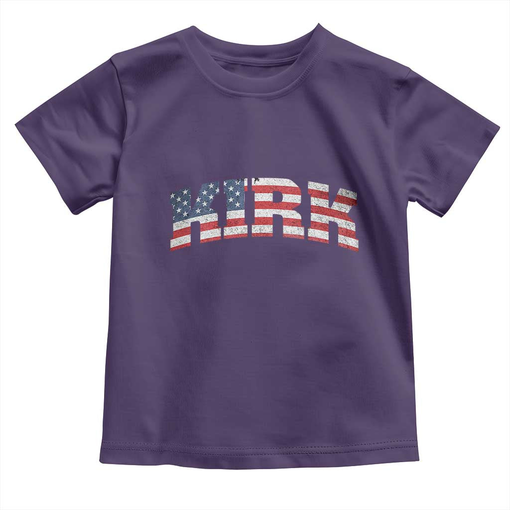 Kirk Toddler T Shirt American Flag Charlie Kirk Last Name Surname Team TS10 Purple Print Your Wear